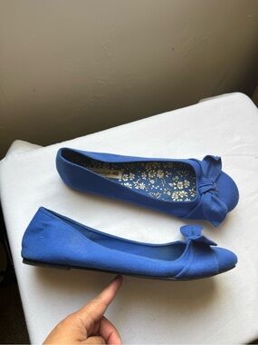 Y2K 2000s American Eagle Adorable Cobalt Blue Ballet Flats Size 10